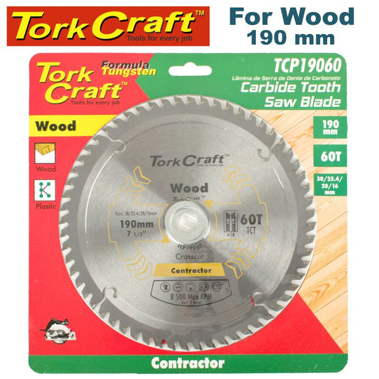 Tork craft BLADE CONTRACTOR 190 X 60T 30/1/20/16 CIRCULAR SAW TCT