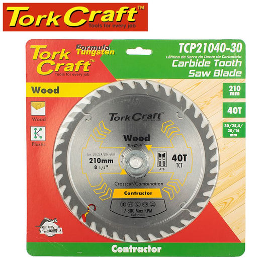 Tork Craft BLADE CONTRACTOR 210 X 40T 30-1-20-16 CIRCULAR SAW TCT