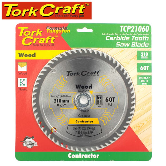 Tork Craft BLADE CONTRACTOR 210 X 60T 30-1-20-16 CIRCULAR SAW TCT