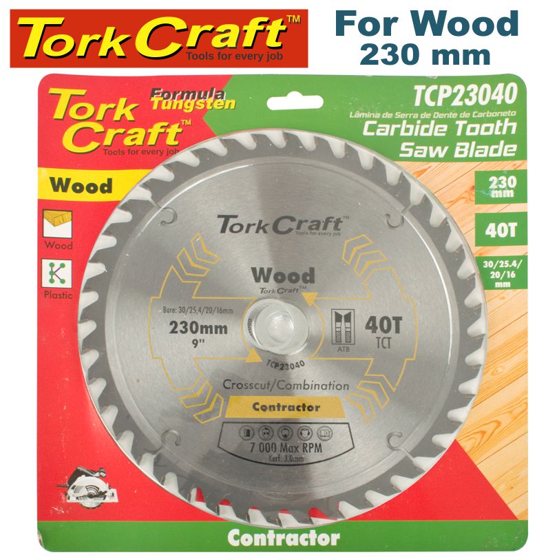 Tork Craft BLADE CONTRACTOR 230 X 40T 30/1/20/16 CIRCULAR SAW TCT