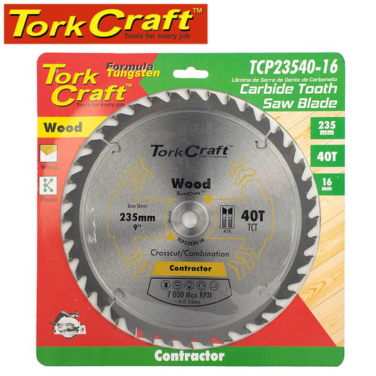Tork Craft BLADE CONTRACTOR 235 X 40T 16 CIRCULAR SAW TCT