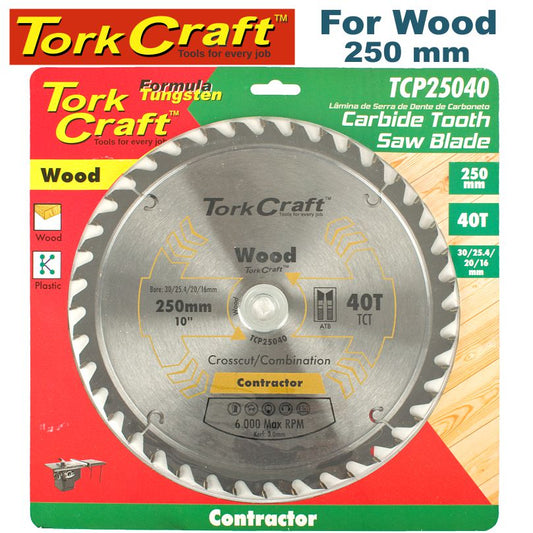 Tork Craft BLADE CONTRACTOR 250 X 40T 30/1/20/16 CIRCULAR SAW TCT