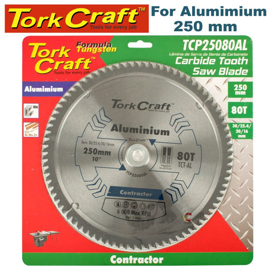 Tork Craft BLADE CONTRACTOR ALUM 250 X 80T TCG NEG 30MM CIRCULAR SAW TCT