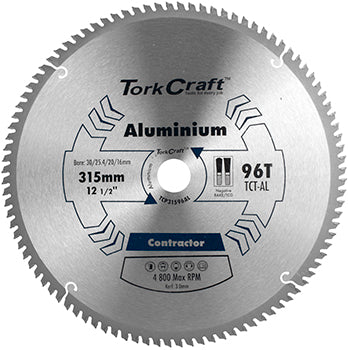 Tork Craft BLADE CONTRACTOR ALUM 315 X 96T 30/1/20/16 ALUMINIUM CIRCULAR SAW TCT