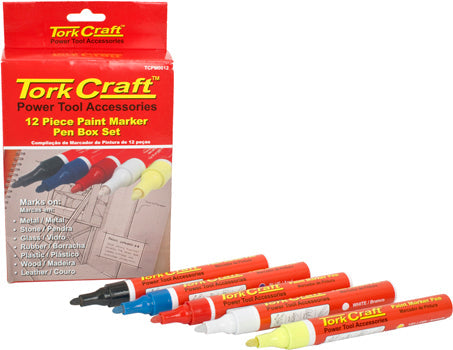 paint marker pen 12pack red/yel/white/black/blue