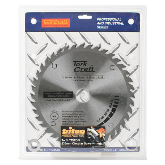 Tork Craft BLADE TCT 235 X 40T 30/25/16 ATB POSITIVE PROFESIONAL INDUSTRIAL