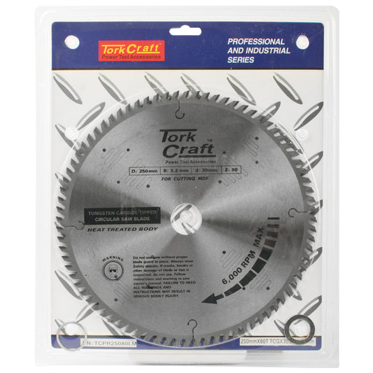 Tork Craft BLADE TCT 250 X 80T 30/1/20 TCG POSITIVE PROFESIONAL INDUSTRIAL