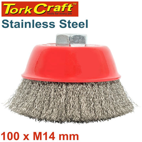 Wire Cup Brush 100 X M14 Crimped Stainless Steel Bulk Tcw freeshipping - Africa Tool Distributors