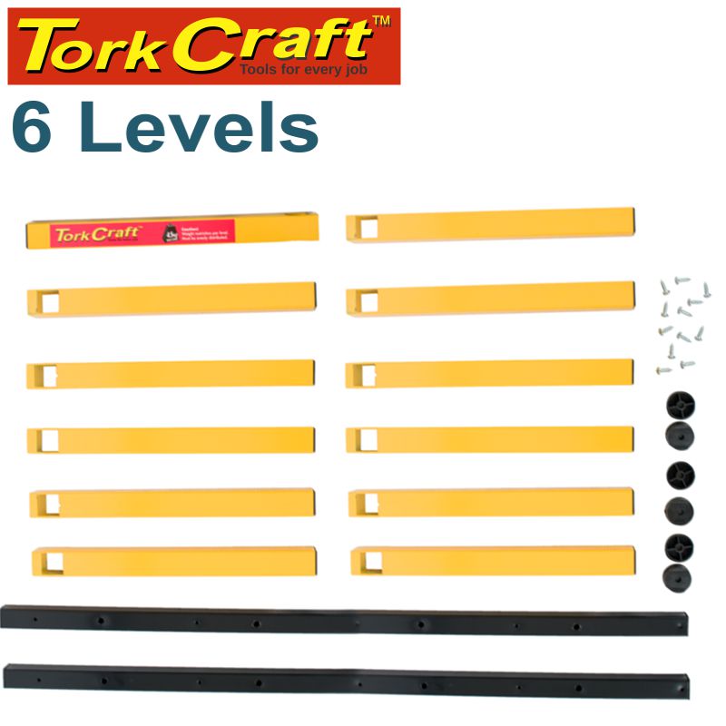 6 Level Storage Rack Tork Craft Storage Rack 6 Level For Wood And More 45Kg Max Per Level ...