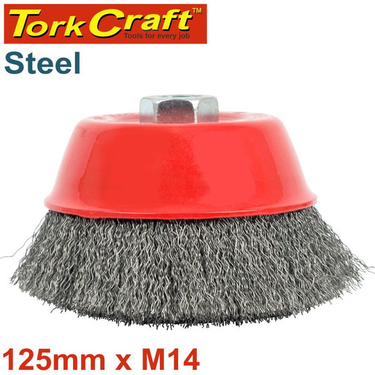 Wire Cup Brush Crimped Plain 125Mmxm14 Bulk freeshipping - Africa Tool Distributors