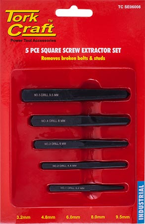Tork Craft SQUARE SCREW EXTRACTOR SET 5PCE