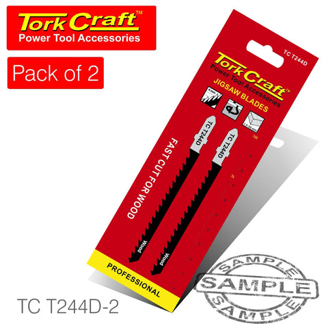 Tork Craft T-Shank Jigsaw Blade Fast Cut For Wood 4Mm 6Tpi 2Pc