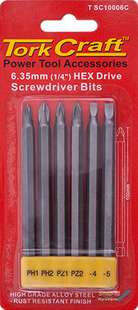Power Bit Set 6Pce 100Mml freeshipping - Africa Tool Distributors