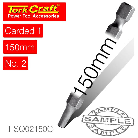Square Recess Pwr Bit No.2X150Mm 1/Card freeshipping - Africa Tool Distributors