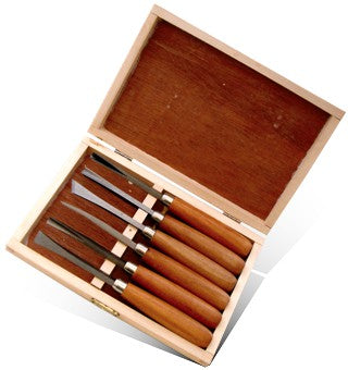 Tork Craft Chisel Set Wood Carving 6 Piece in Wooden Box