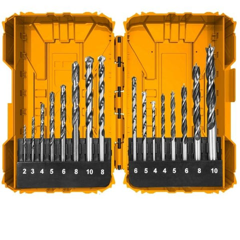 Ingco - Metal  Concrete and Wood Drill Bit Set - (16 Pieces)