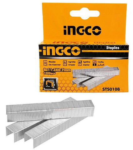 INGCO - Staples - 8mm (width: 0.7mm) -1000 Pieces