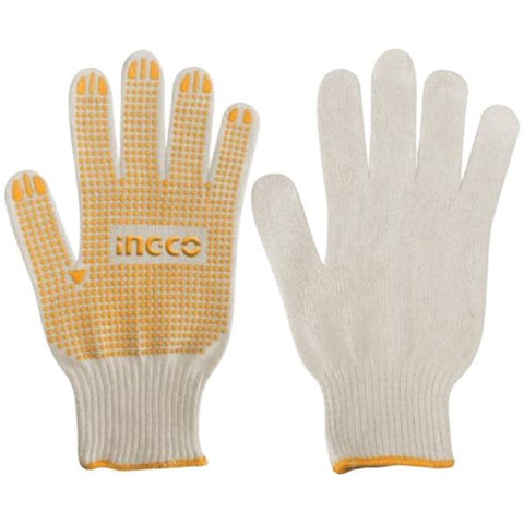Ingco - Cotton Knitted Gloves - Yellow Extra Large