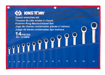 Spanner Set 14Pc Ratchet Type Combination 8-24Mm - King Tony freeshipping - Africa Tool Distributors