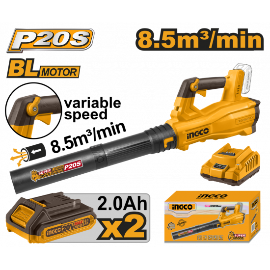 Ingco 20V Lithium-Ion Blower Cordless With Variable Speed Ingco 20V Lithium-Ion Blower Cordless With Variable Speed