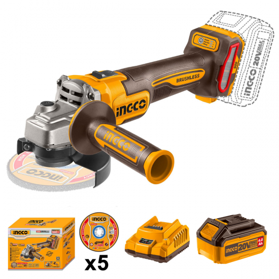 Ingco Cordless Angle Grinder 900W 115MM 20V Kit Ingco Cordless Angle Grinder 900W 115MM 20V Kit