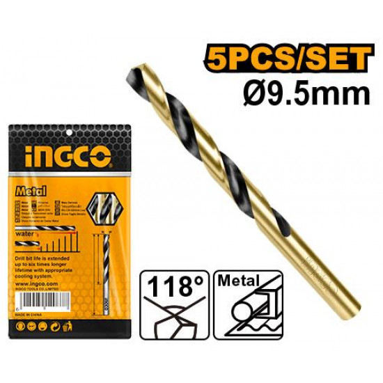Ingco Drill Bit Hss 9.5Mm 5/Pkt Ingco Drill Bit Hss 9.5Mm 5/Pkt