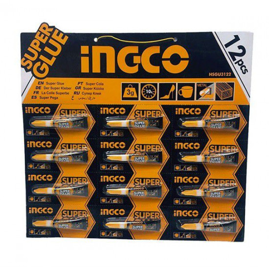 Ingco - Super Glue (12 Units Per Card) - 3G Per Tube